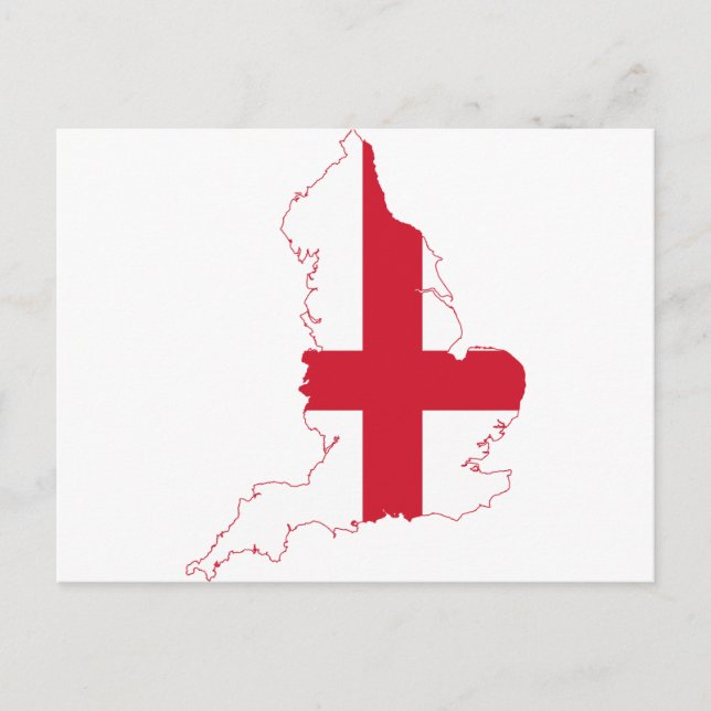 Cartão Postal Mapa de Sinalizador da Inglaterra (Frente)