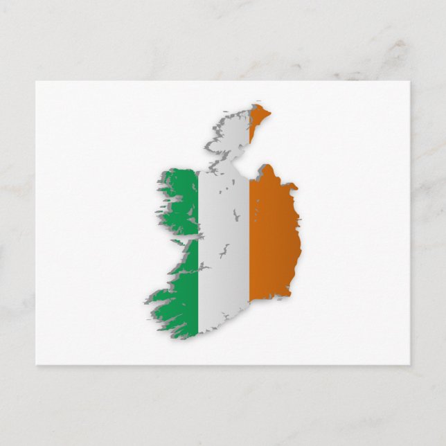 Cartão Postal Mapa de Sinalizador da Irlanda (Frente)