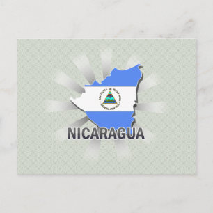 Cartão Postal Mapa de Sinalizador da Nicarágua 2.0