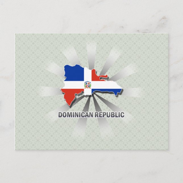Cartão Postal Mapa de Sinalizador da República Dominicana 2.0 (Frente)