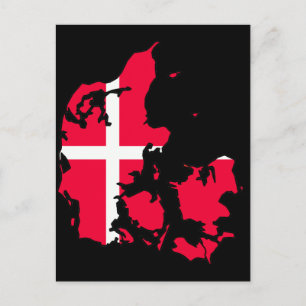 Cartão Postal mapa de sinalizador de denmark