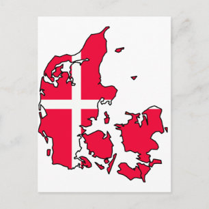 Cartão Postal mapa de sinalizador de denmark