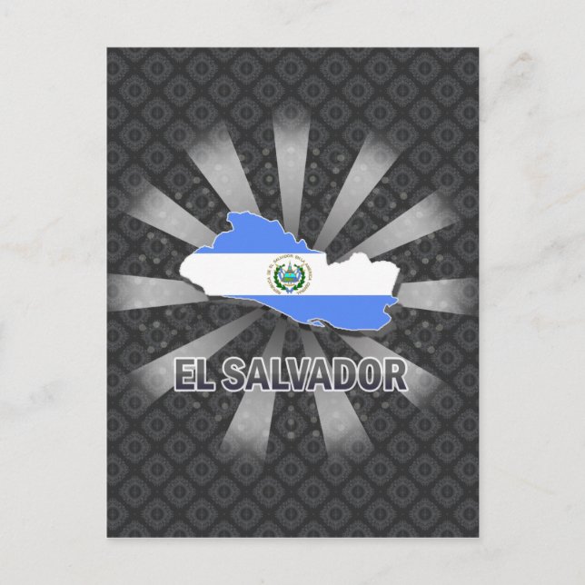 Cartão Postal Mapa de Sinalizador de El Salvador 2.0 (Frente)