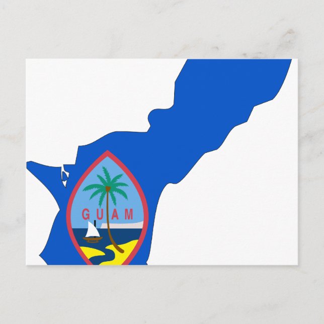 Cartão Postal Mapa de Sinalizador de Guam (Frente)