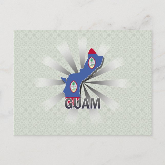 Cartão Postal Mapa de Sinalizador de Guam 2.0 (Frente)