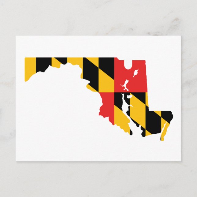 Cartão Postal Mapa de Sinalizador de Maryland (Frente)