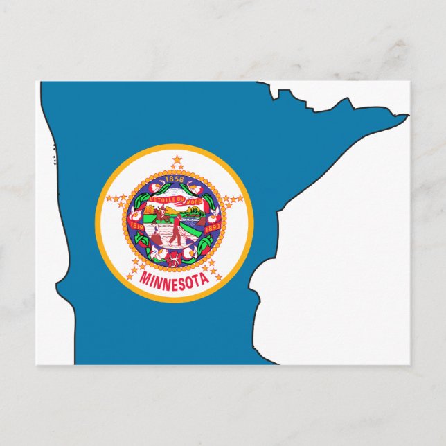 Cartão Postal Mapa de Sinalizador de Minnesota (Frente)