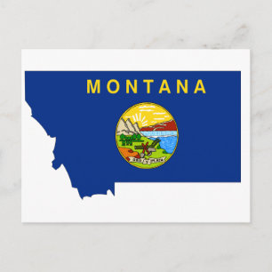 Cartão Postal Mapa de Sinalizador de Montana