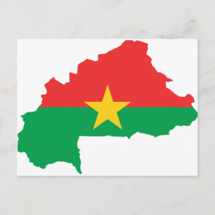 Cartão Postal Mapa de Sinalizador do Burkina Faso BF