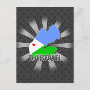 Cartão Postal Mapa de Sinalizador do Djibouti 2.0
