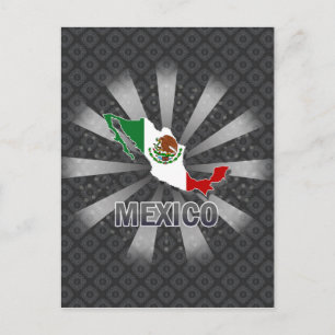 Cartão Postal Mapa de Sinalizador do México 2.0