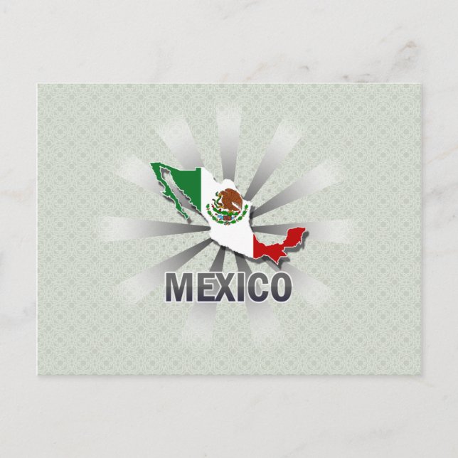 Cartão Postal Mapa de Sinalizador do México 2.0 (Frente)