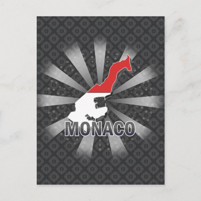 Cartão Postal Mapa de Sinalizador Mônaco 2.0 (Frente)