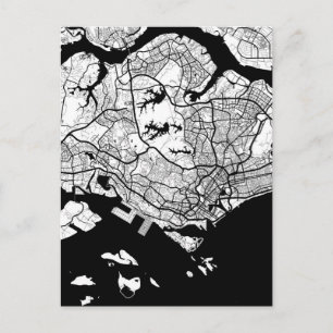 Cartão Postal Mapa de Singapura
