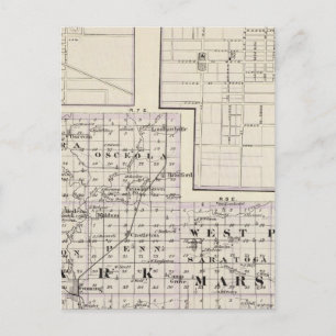 Cartão Postal Mapa de Stark e parte oeste de Marshall
