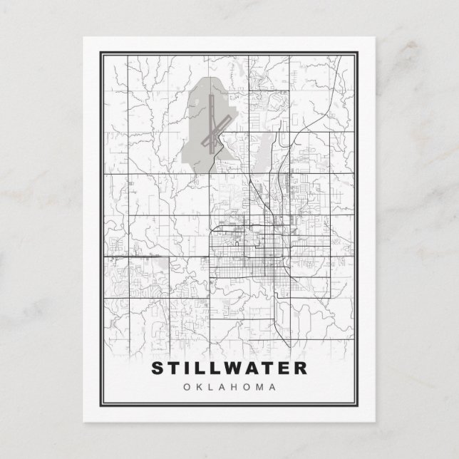 Cartão Postal Mapa de Stillwater (Frente)
