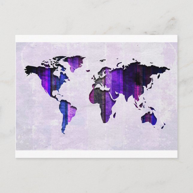 Cartão Postal Mapa de Stripes Escuras (Frente)