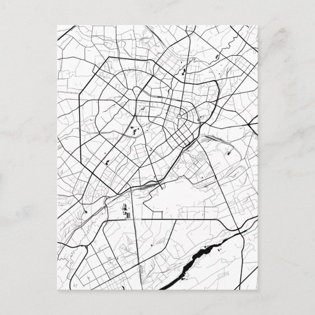 Cartão Postal Mapa de Tashkent Uzbequistão (Frente)