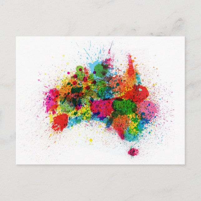 Cartão Postal Mapa de Tintas da Austrália (Frente)
