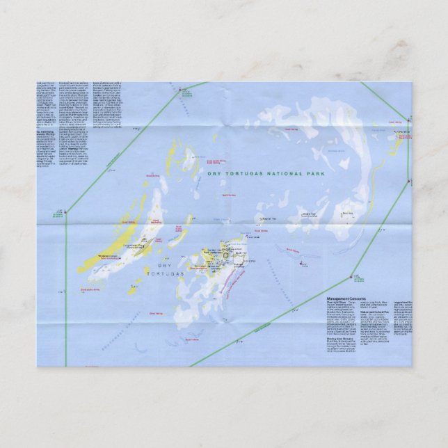 Cartão Postal Mapa de Tortugas Seco (Frente)