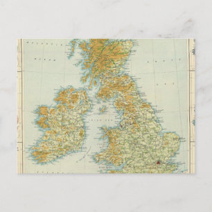 Cartão Postal Mapa de vegetação e clima das Ilhas Britânicas