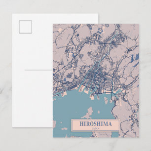 Cartão Postal Mapa de Viagem da Cidade Arejada de Hiroshima Japã