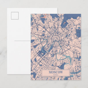 Cartão Postal Mapa de viagem da cidade arejada de Moscou Rússia