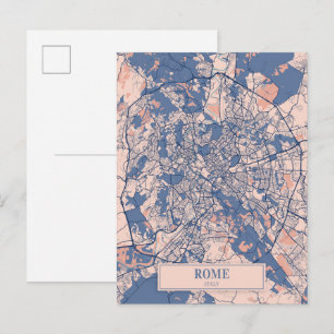Cartão Postal Mapa de viagem da cidade arejada de Roma Itália Vi