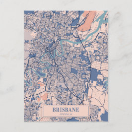 Cartão Postal Mapa de Viagem da Cidade Ventilada de Brisbane Aus