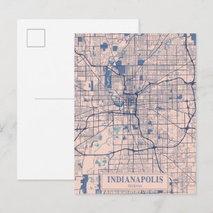 Cartão Postal Mapa de viagem da cidade ventosa de Indianapolis I