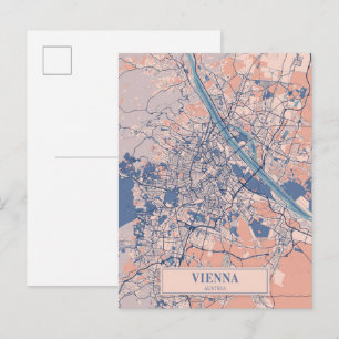 Cartão Postal Mapa de viagem da cidade ventosa de Viena Áustria