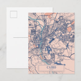 Cartão Postal Mapa de viagem da cidade ventosa do Cairo Egito