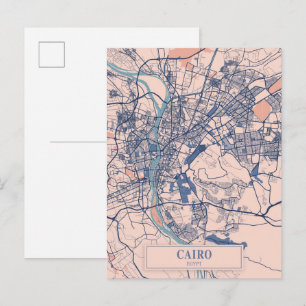 Cartão Postal Mapa de viagem da cidade ventosa do Cairo Egito