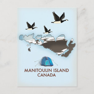 Cartão Postal Mapa de viagem da Ilha Bathurst Canadá