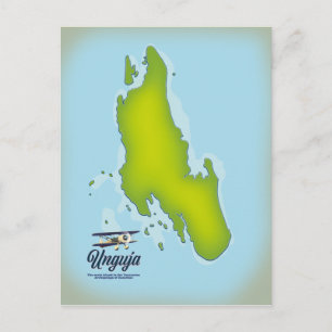 Cartão Postal Mapa de viagem da Ilha de Unguja