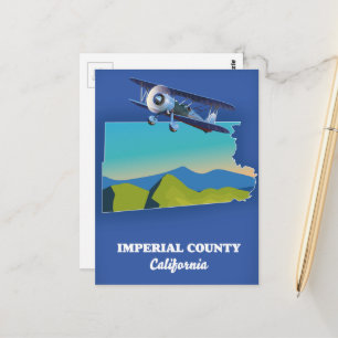 Cartão Postal Mapa de viagem do Condado Imperial Califórnia