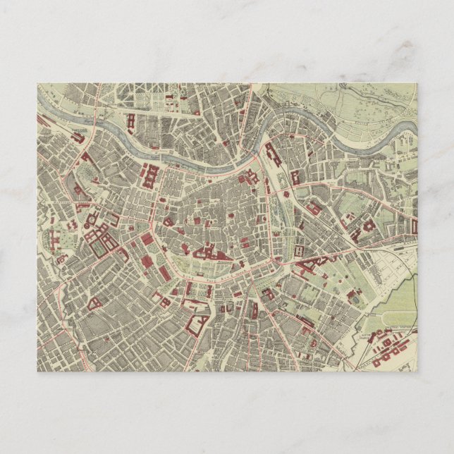 Cartão Postal Mapa de Viena da Áustria (1883) (Frente)