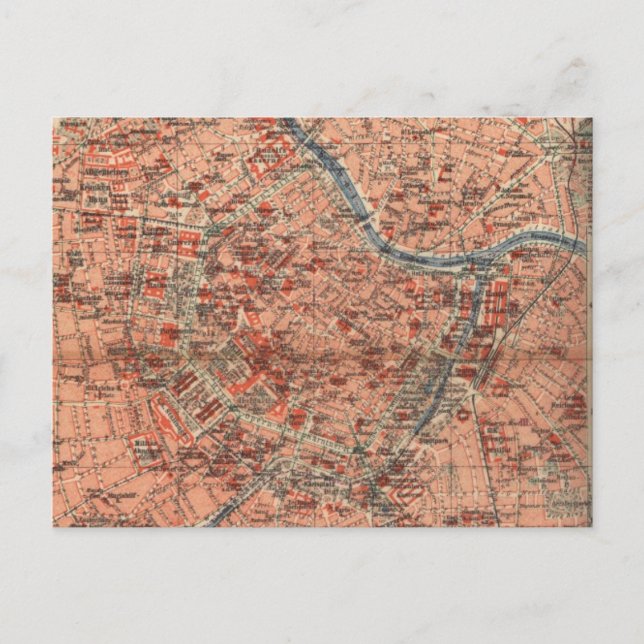 Cartão Postal Mapa de Viena da Áustria (1920) (Frente)