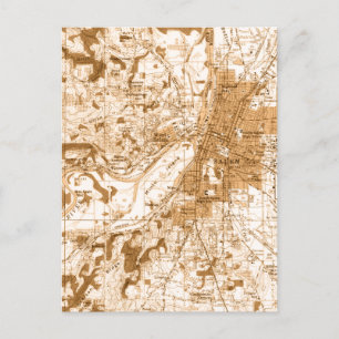 Cartão Postal Mapa de vintage de Salem Oregon