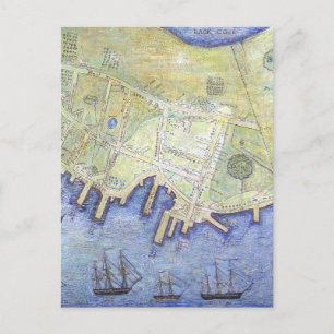 Cartão Postal Mapa de Vintage do Maine de Falmouth Neck (1775)