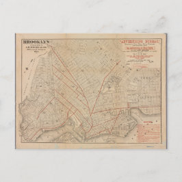 Cartão Postal Mapa de Vintage do Poster Brooklyn