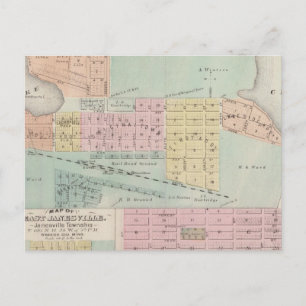 Cartão Postal Mapa de Waseca, Minnesota