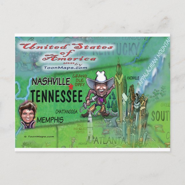 Cartão Postal Mapa diverso dos EUA (Frente)