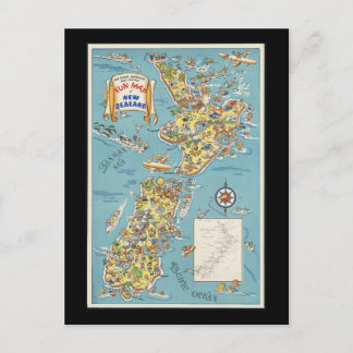 Cartão Postal Mapa divertido da Nova Zelândia