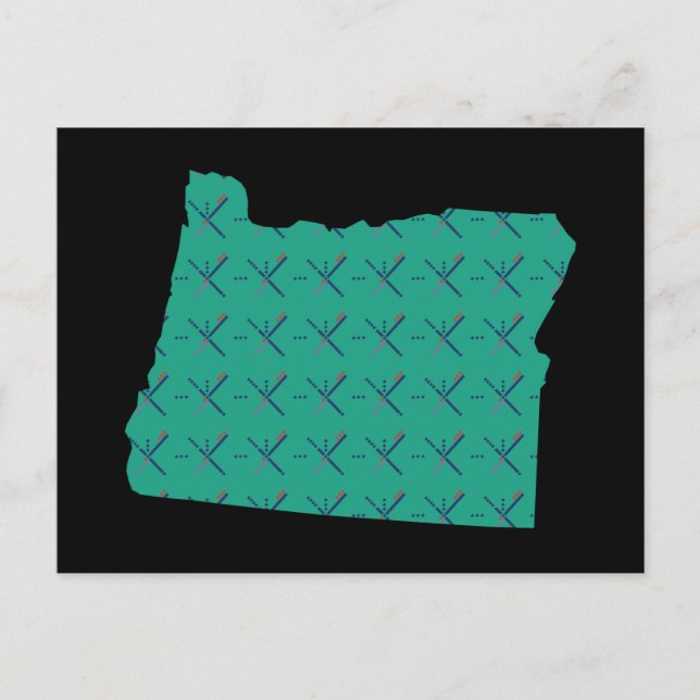 Cartão Postal Mapa do Aeroporto de Portland no Oregon (Frente)