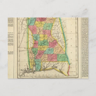 Cartão Postal Mapa Do Alabama