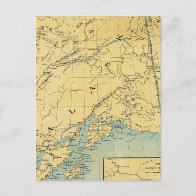 Cartão Postal Mapa Do Alasca (Frente)