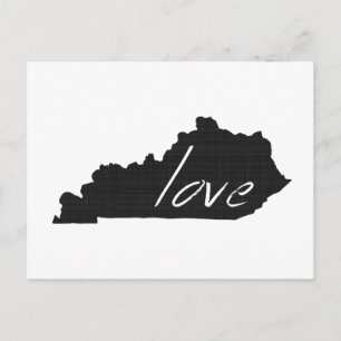 Cartão Postal Mapa do Amor do Kentucky Moldou Quadro Negro Antig