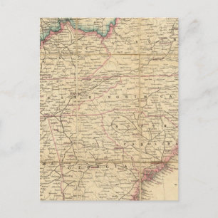 Cartão Postal Mapa do assento da guerra civil na América
