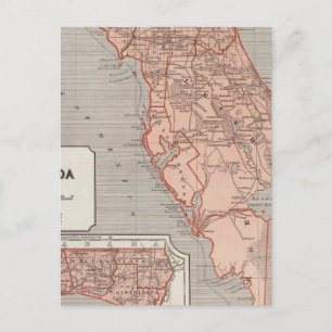 Cartão Postal Mapa do Atlas da Flórida